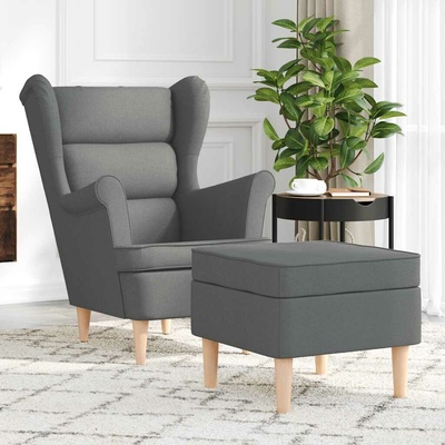 vidaXL 3307991 s podnožkou textil Tmavě šedá