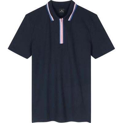 PS Paul Smith Блуза с яка PS Paul Smith Men's Quarter Zip Short Sleeve Polo Shirt - Blue 49