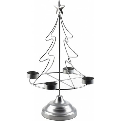 Mondex Vianočný svietnik Br4on SANTA LILA 38 cm strieborný