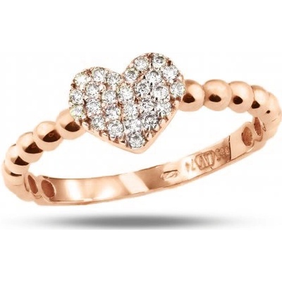 Lillian Vassago Prsten se srdcem z růžového zlata LLV74 GR001R