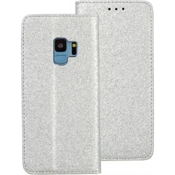 Image 1 of Samsung Страничен калъф тип тефтер за Samsung A730 A8 Plus Glitter Magnet Book сив