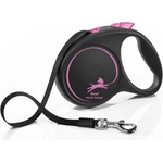 flexi Автоматичен повод FLEXI Black Design М розово лента 5 м - 25 кг 03401