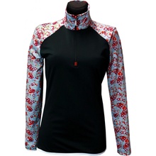 VIST Yang TNeck Black Flower Print