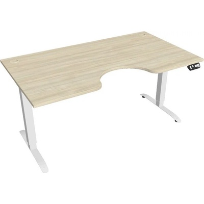 Hobis Office Pro psací stůl Motion MS ERGO 2 Šířka: 160 cm, Barva desky: akát, Barva kovu: bílá RAL 9016 Šířka 120-180 cm / 27 barevných variant