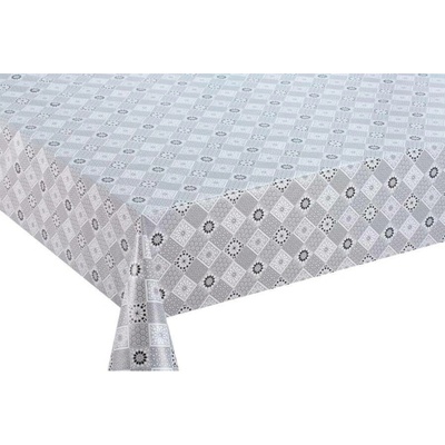 Impol Trade Ubrus PVC 3581139 květinový kaleidoskop černo-bílý návin 20 mx140cm