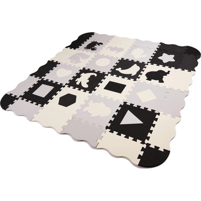 KIK Подложка за пъзел / детска кошара от пяна 36 бр. черно-сиво-екрю (kx6268)