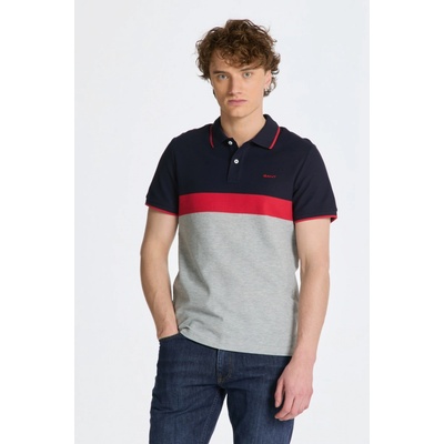 Gant polokošela Stripe Pique SS šedá