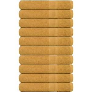 vidaXL Кърпи FROGN 10 бр. Златни 100x200 см 360 г/м2 (136820)