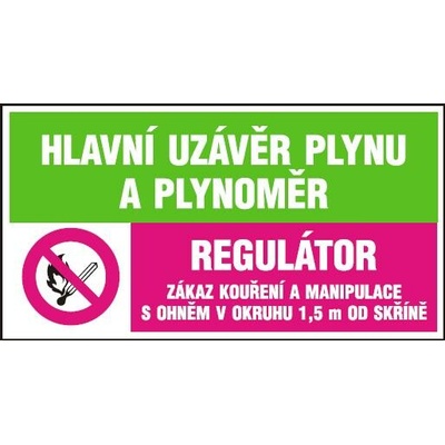 Hlavní uzávěr plynu a plynoměr - Regulátor, samolepka