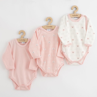 Dojčenské body celorozopínacie New Baby Classic II Dievča 2ks ružové