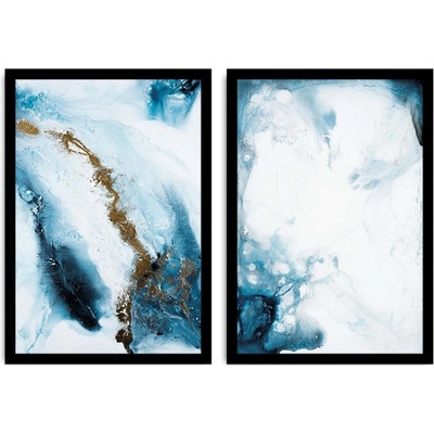 Wallity Sada nástěnných obrazů Mramory 36x51 cm 2 ks modrá
