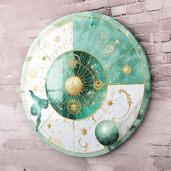 Art gift Кръгло стъклено пано - Космическа Симфония