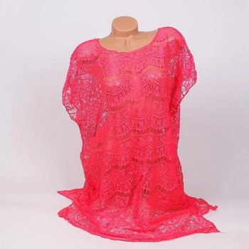 Image 1 of Мрежеста туника за плаж в тъмен коралов цвят