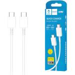 Denmen USB кабел USB - C - USB - C - 1м - Бяла KP26293
