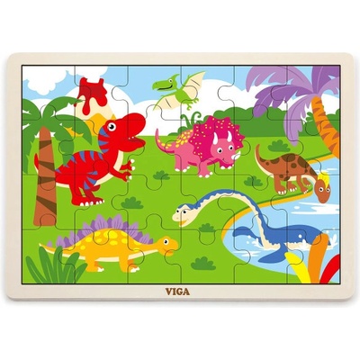 Puzzle na podstavci Viga 51460 24 dielikov - dinosaury