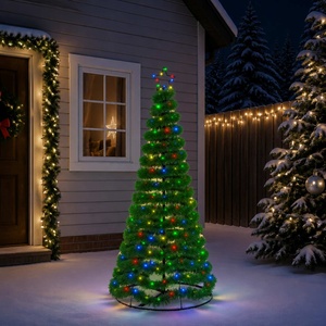 vidaXL LED коледна елха с ламе и основа EKENAS 180 см (42055408)