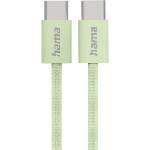 Hama Кабел за зареждане "Fabric", USB-C - USB-C, 1 m, Nylon, зелен (HAMA-201726) - cybertrade