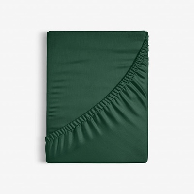 Goldea bavlna napínací prostěradlo tmavě zelené 120x200
