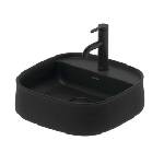 Duravit Zencha - Умивалник за монтаж върху плот 42x42 см, без преливник, отвор за смесител, DuraCeram, матов антрацит 2374421371 (2374421371)