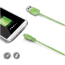 Dátový USB kábel CELLY s konektorom microUSB, zelený