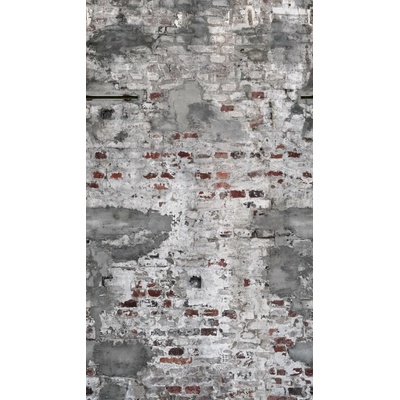 Rasch 368116 Vliesová fototapeta červené cihly a šedý beton, rozměry 1,59 x 2,80 m