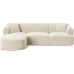 Cosmopolitan Design Бежов кадифен ъглов диван (ляв ъгъл) Campi - Cosmopolitan Design (COS_LC_L_120_F1_CAMPI1)