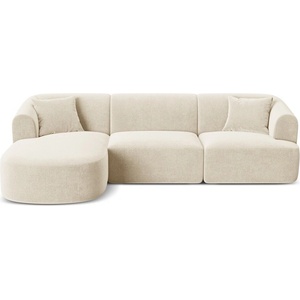 Cosmopolitan Design Бежов кадифен ъглов диван (ляв ъгъл) Campi - Cosmopolitan Design (COS_LC_L_120_F1_CAMPI1)