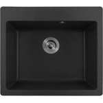 Inter Ceramic Гранитна мивка ICGS 8304 BLACK - за монтаж върху плот (ICGS 8304 Black) Мивка за вграждане