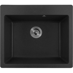 Inter Ceramic Гранитна мивка ICGS 8304 BLACK - за монтаж върху плот (ICGS 8304 Black) Мивка за вграждане