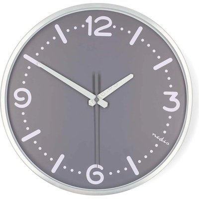 Nedis CLWA3226SS - Стенен часовник Ø 30, 5 см, 1xAA, матов хром (NE0815)