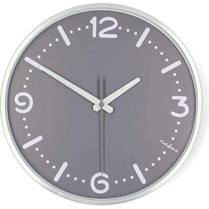 Nedis CLWA3226SS - Стенен часовник Ø 30, 5 см, 1xAA, матов хром (NE0815)