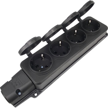 Удължител No brand 5704, 4 гнезда, 250V, 16A, Влагозащитен, Без кабел, Черен - 17873 (17873)