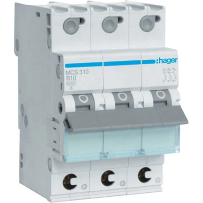 Hager Electro MCS310 3 pól. 10A, char.C, 6 kA