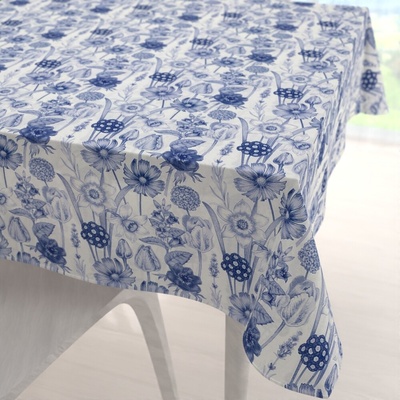 Biante Dekoračný štvorcový obrus PML-090 Modré jarné kvety na bielom 80x80 cm