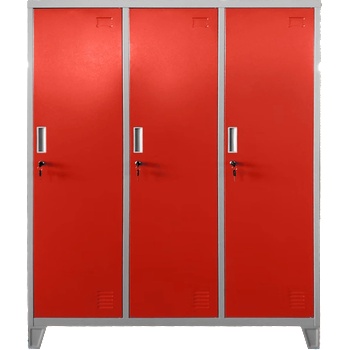 Carmen Метален шкаф Carmen CR-1604-3 JZ - сив / червен (3580175_3)