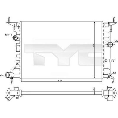 Chladič, chlazení motoru TYC 725-0026-R