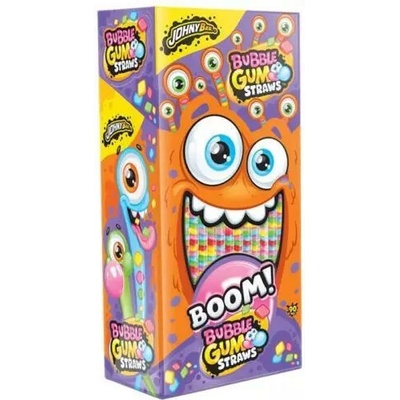 JohnyBee žuvačka bubble gum straws 12g