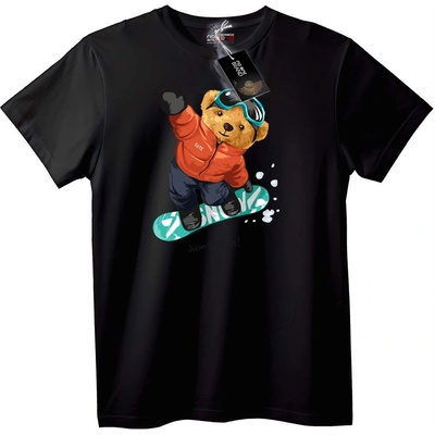 NOONEBRAND Тениска Сладък Мечок Сноубордист - S, Black