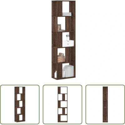 Knihovna 5patrová hnědý dub 45x23,5x162,5 cm kompozitní dřevo