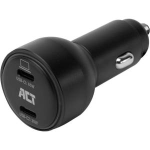 ACT Зарядно ACT 2-port USB-C Fast Car AC221095W, 2x USB-C, PD, GAN, 12-24V (AC2210)