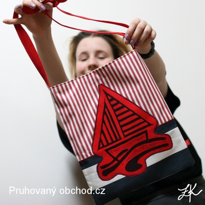 plátěná kabelka námořní