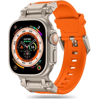 Tech-Protect Силиконова каишка за Apple Watch 6/7/8/9/10/SE/Ultra 1-2 (44/45/46/49 mm) от Tech-Protect Delta Pro - Orange/Titanium (5906302310647)