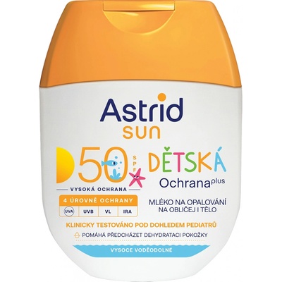 Astrid Detské mlieko na tvár a telo na opaľovanie SPF 50 Sun 60 ml