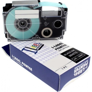 Pro Casio Съвместима лента с Casio XR-12ABU 12mm x 8m бял печат / син фон (XR12ABU)