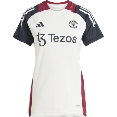 adidas Manchester United Training Shirt 2025 Womens - Off White/Black