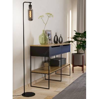 EGLO 901008 - Подова лампа MAIONE 1xE27/4W/230V черна/опушена (EG901008)