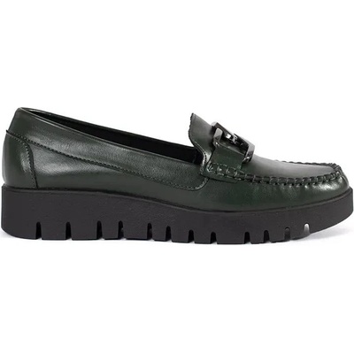 Sergio Leone Originální dámské zelené mokasíny na platformě