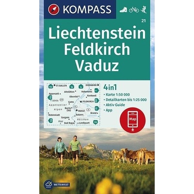Liechstenstein, Feldkirch, Vaduz 1:50 000