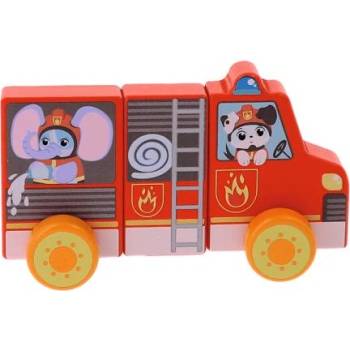 Trefl Магнитно превозно средство - Пожарна кола - 3 елемента