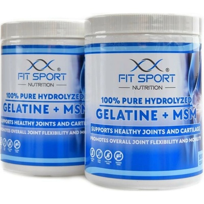 FitSport Nutrition 2x 100% Pure Hydrolyzed Gelatine + MSM 500 kapslí